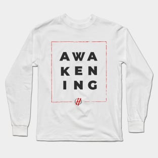 Block Font - Black Awakening with Red Frame Long Sleeve T-Shirt